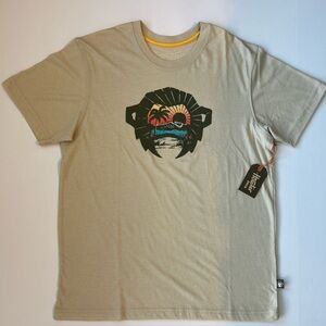 Howler Bros Men's Beige Crew Neck T-Shirt Graphic Tee, Size M